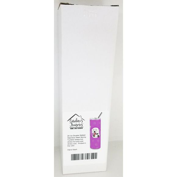 Doodle Silver and White #2 Stainless Steel 20 oz Skinny Tumbler, Pink - Picture 4 of 4